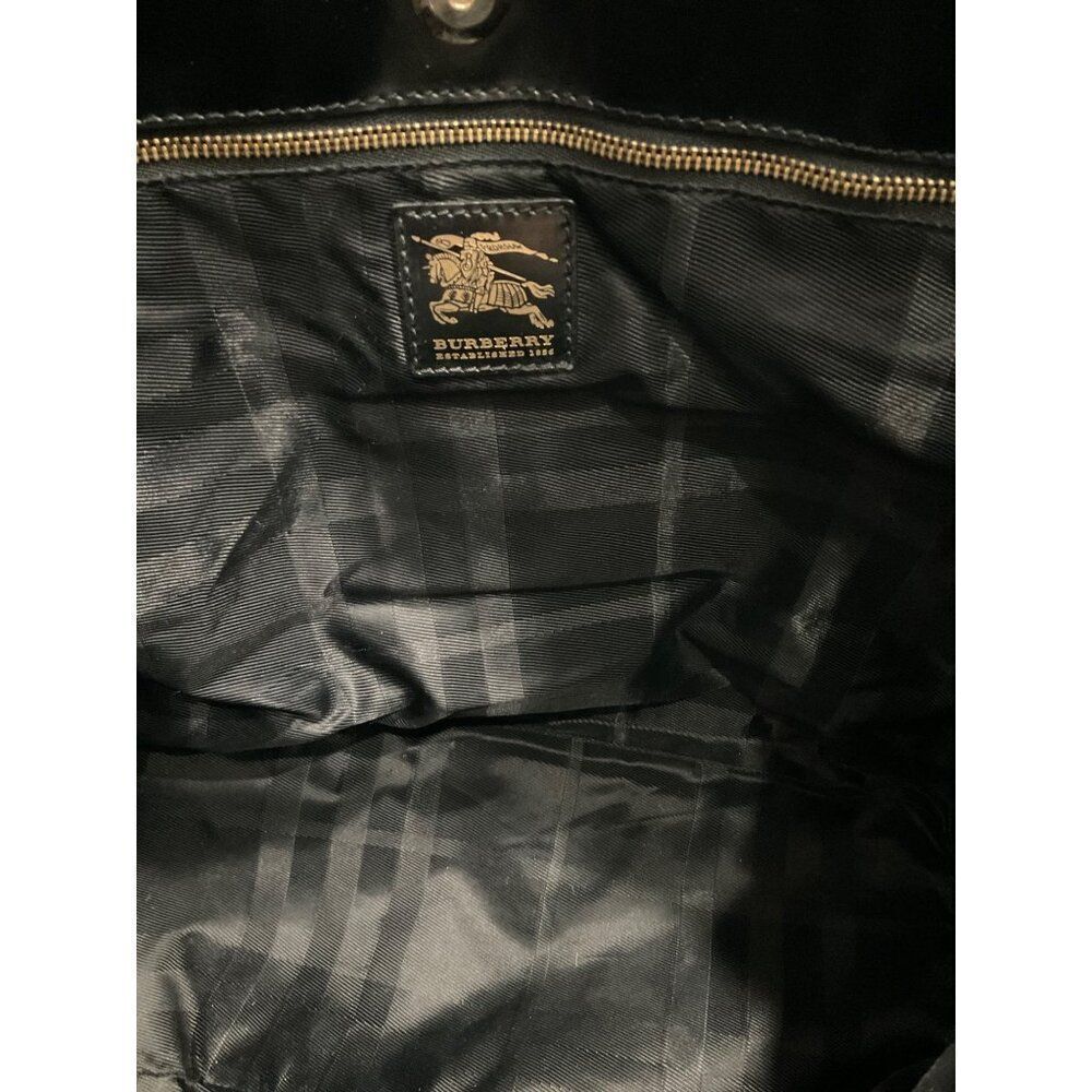 Burberry Quilted‎ Tote Bag In Black With Leather Trim - Picture 11 of 13